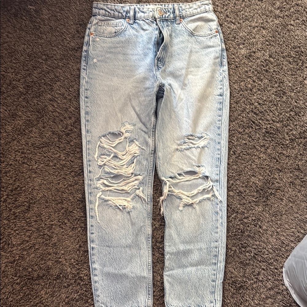 Zara Faded Blue Denim Pants